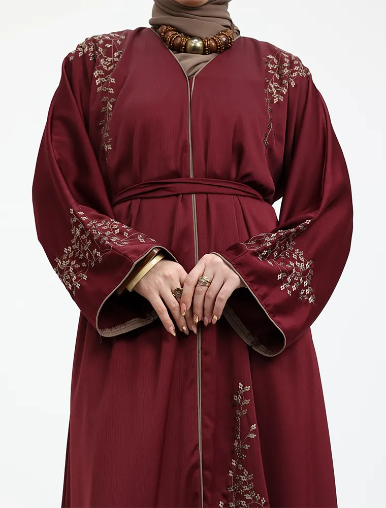 Maroon Huraira Abaya